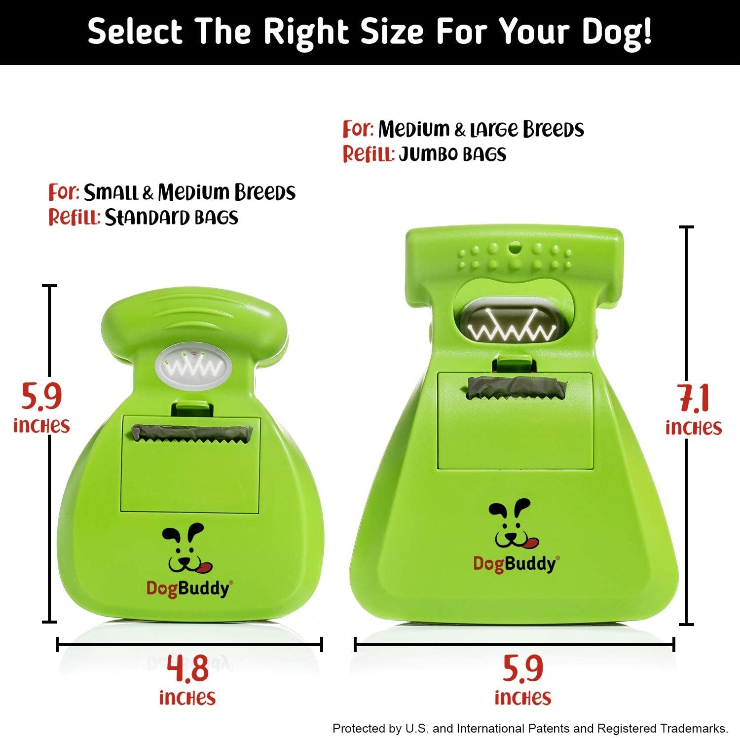 Pooper Scooper, Portable Dog Pooper Scooper, Poop Scooper for Small and Large Dogs, Pooper Scooper with Bag Attachment, Leash Clip and Dog Waste Bags Included (Medium, Kiwi)